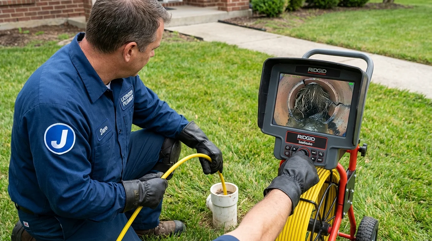 Sewer camera inspection being performed by Johns Plumbing LLC in Pewaukee